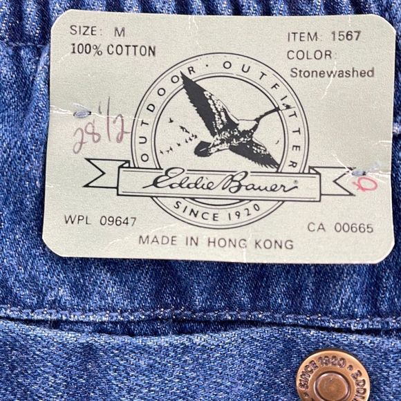 1987 Eddie Bauer 37” inseam size med high waisted  jeans.  Boot cut  & generous - Picture 4 of 11